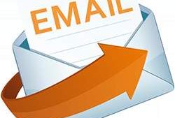 An envelope with a paper that says " email ".
