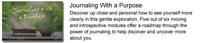 A text box with the words journaling with a pen.